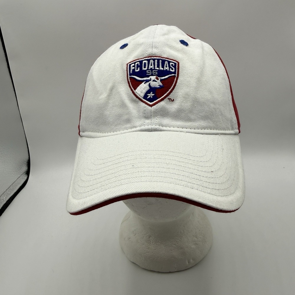 FC Dallas 96 MLS Hat Cap White Red Adjustable One Size Fits All